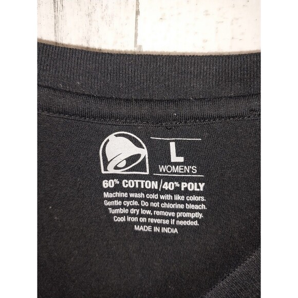 Taco Bell You Had Me At Let's Go To Women's Large Black T-Shirt Uniform Tee - Picture 2 of 4